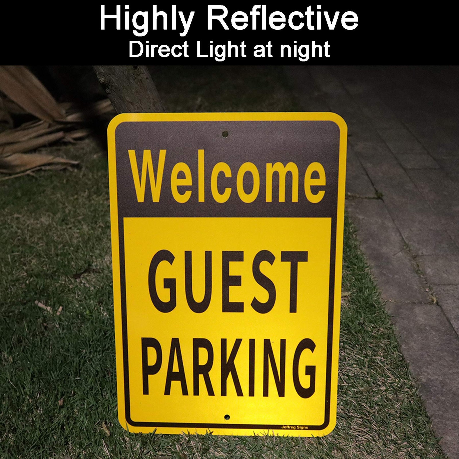2 PCS Welcome Guest Parking Sign No Parking 17×12 Inch Reflective Aluminum