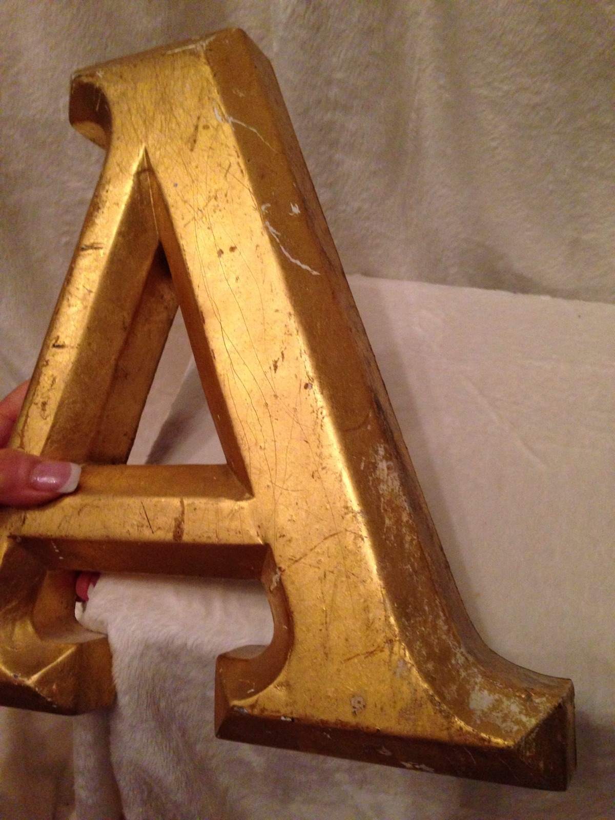 Vintage ENGLISH Shop Sign Letter A In Gold leaf – ADVERTISING 12&Prime; Tall