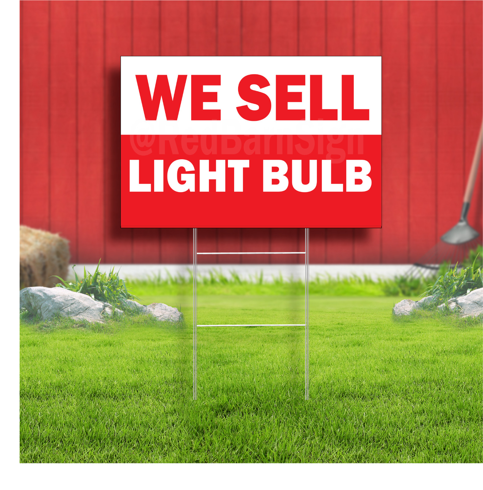 We Sell Light Bulb Coroplast Sign Plastic Indoor Outdoor Yard Sign
