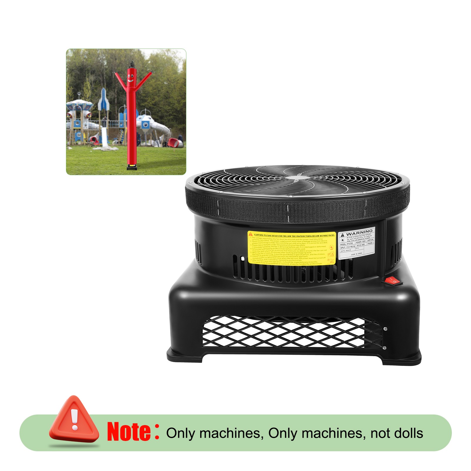 750W 1HP Inflatable Blower Air Blower Fan For Air Tube Puppet Dancer Wind Tube