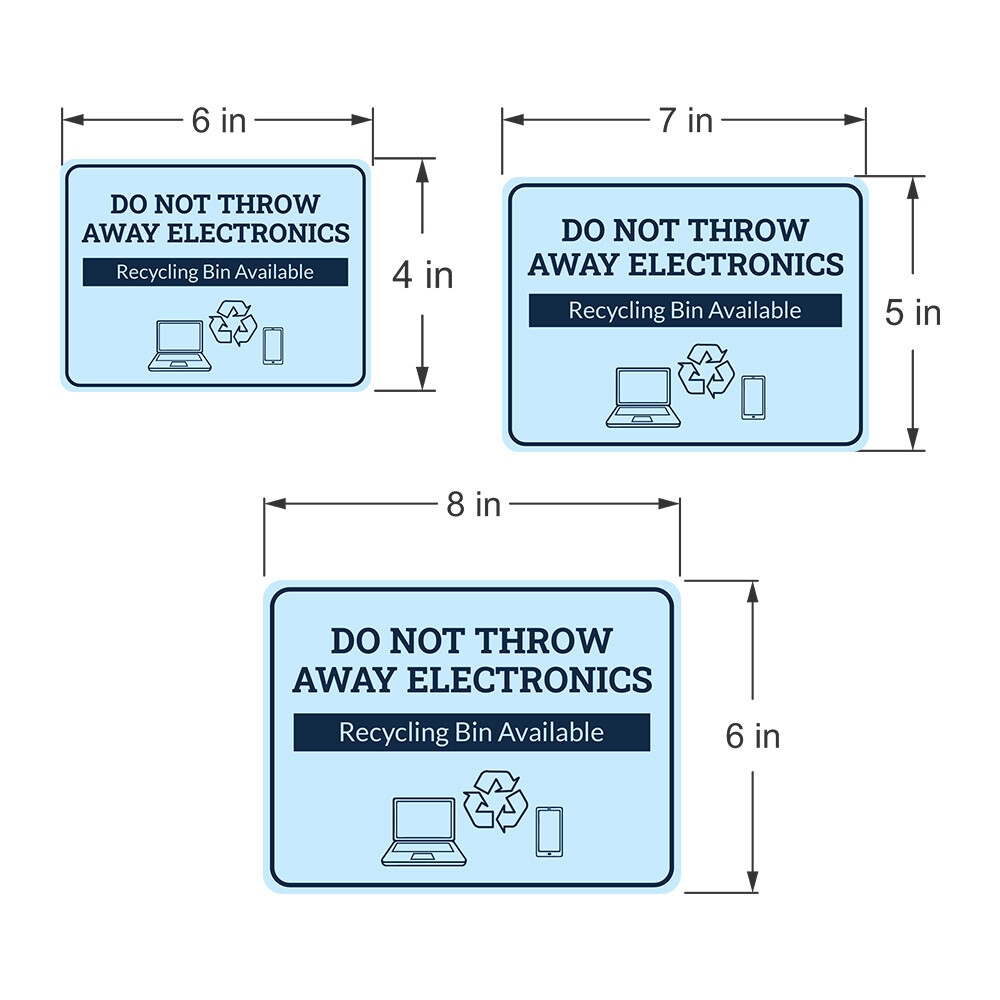 Classic Framed Plus Do Not Throw Away Electronics – Recycling Bin Available Sign