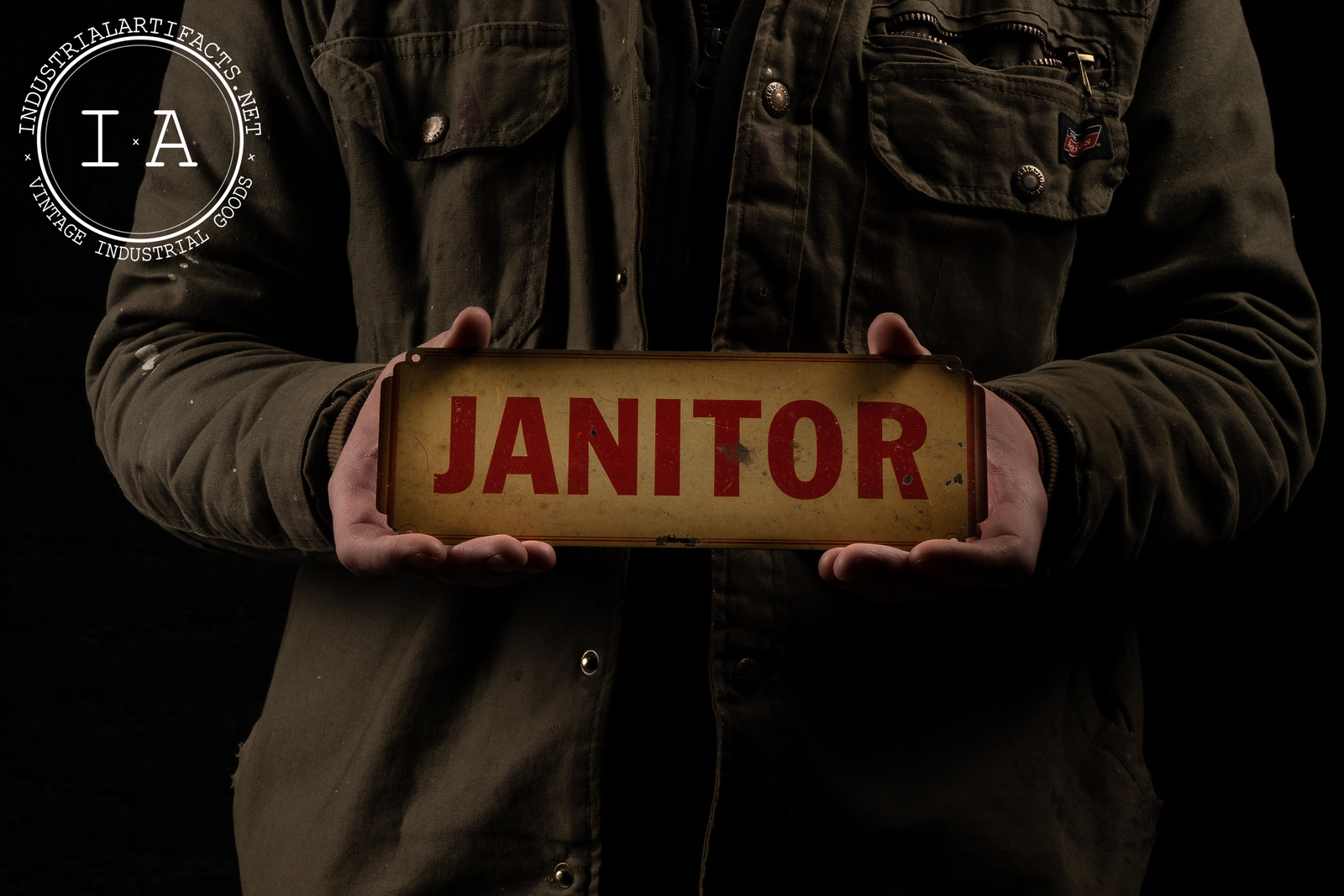 c. 1930s Art Deco Janitor Sign
