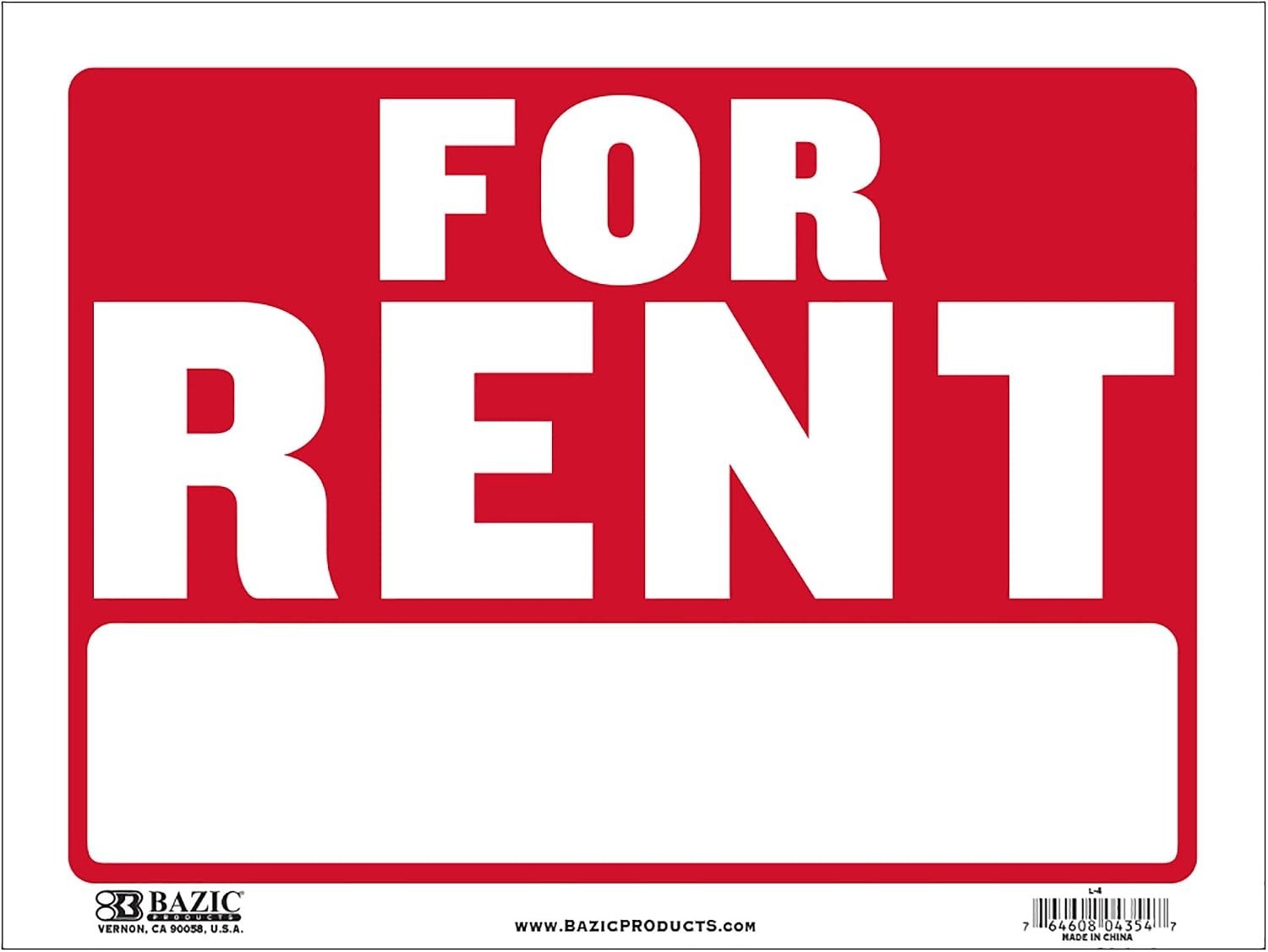12in x 16in For Rent Signs – 24 Count, Perfect for Notices & Event Signage