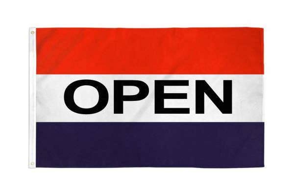 Open Flag 3x5ft We&rsquo;re Open Now Open Sign Open Banner Red White Blue Flag