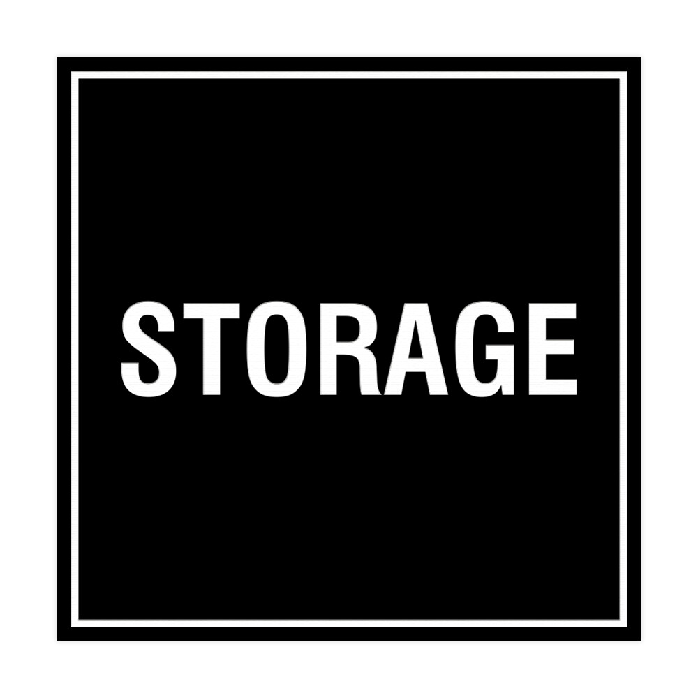 Signs ByLITA Square storage Sign (Black) – Small 4×6&Prime;