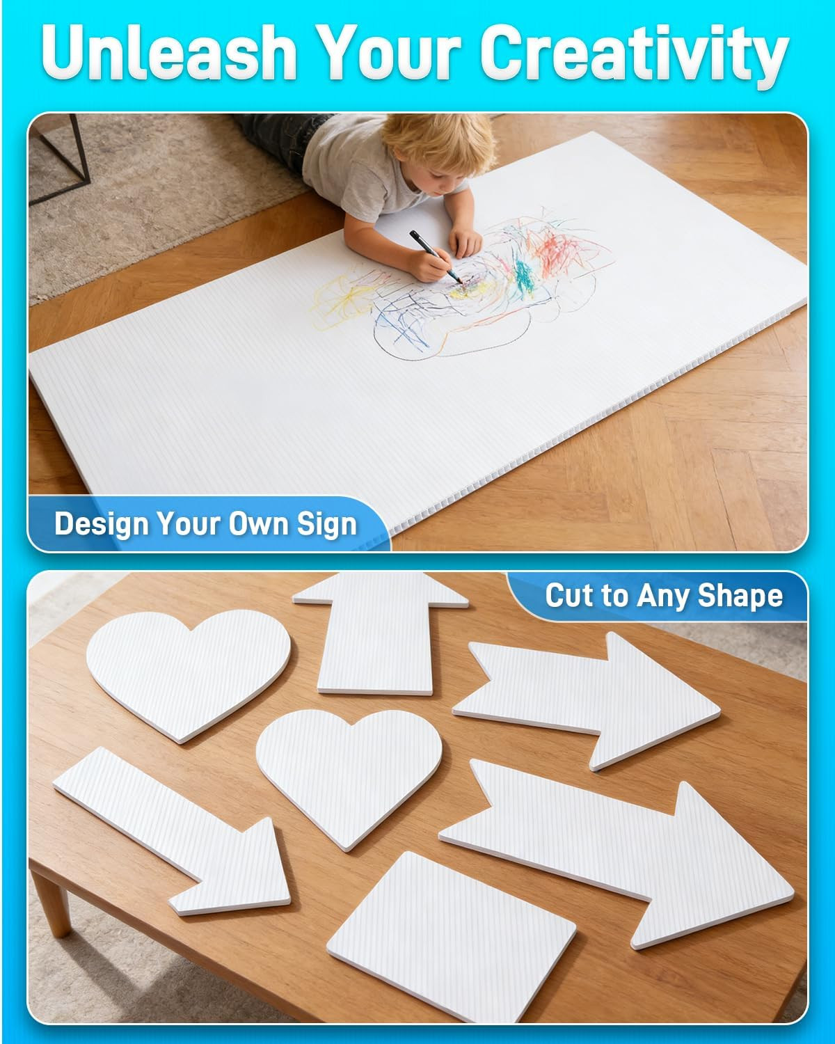 24&Prime;X36&Prime; 5Mm Blank Yard Signs with Stakes,10Pcs Corrugated Plastic Board Yard Sig