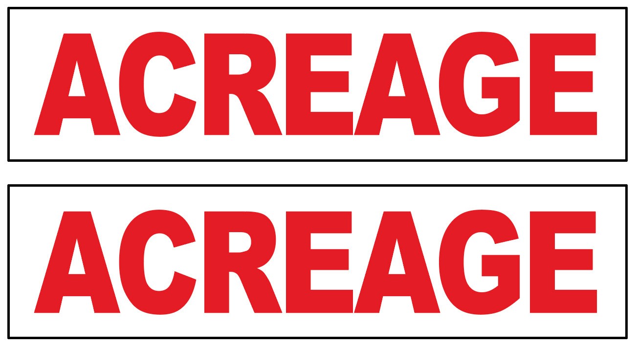 2 Pack 6×24 Inch ACREAGE Real Estate Rider Corrugated Plastic Sign wrb