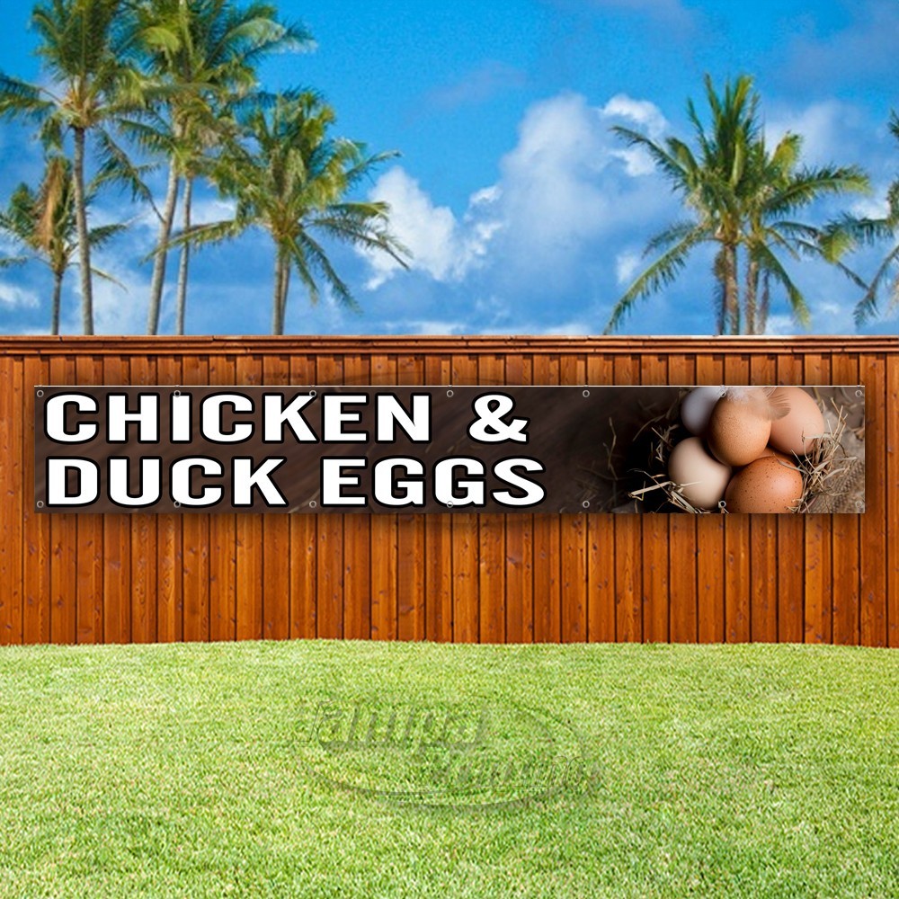 CHICKEN & DUCK EGGS Advertising Farm Fresh Vinyl Banner Flag Sign USA XL02143