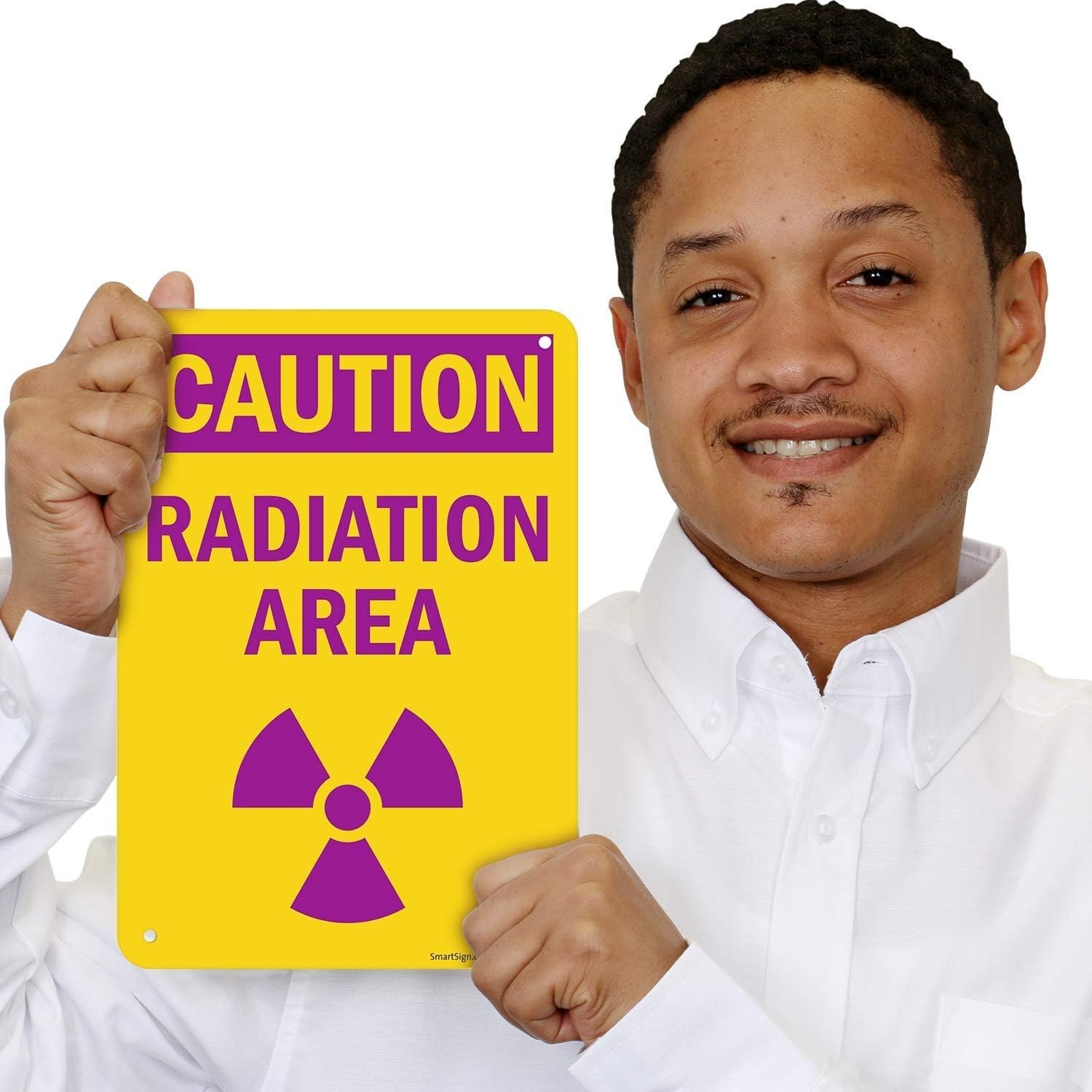 Easy Install 10 x 7 Caution Radiation Area Sign – Long-Lasting HDPE Material