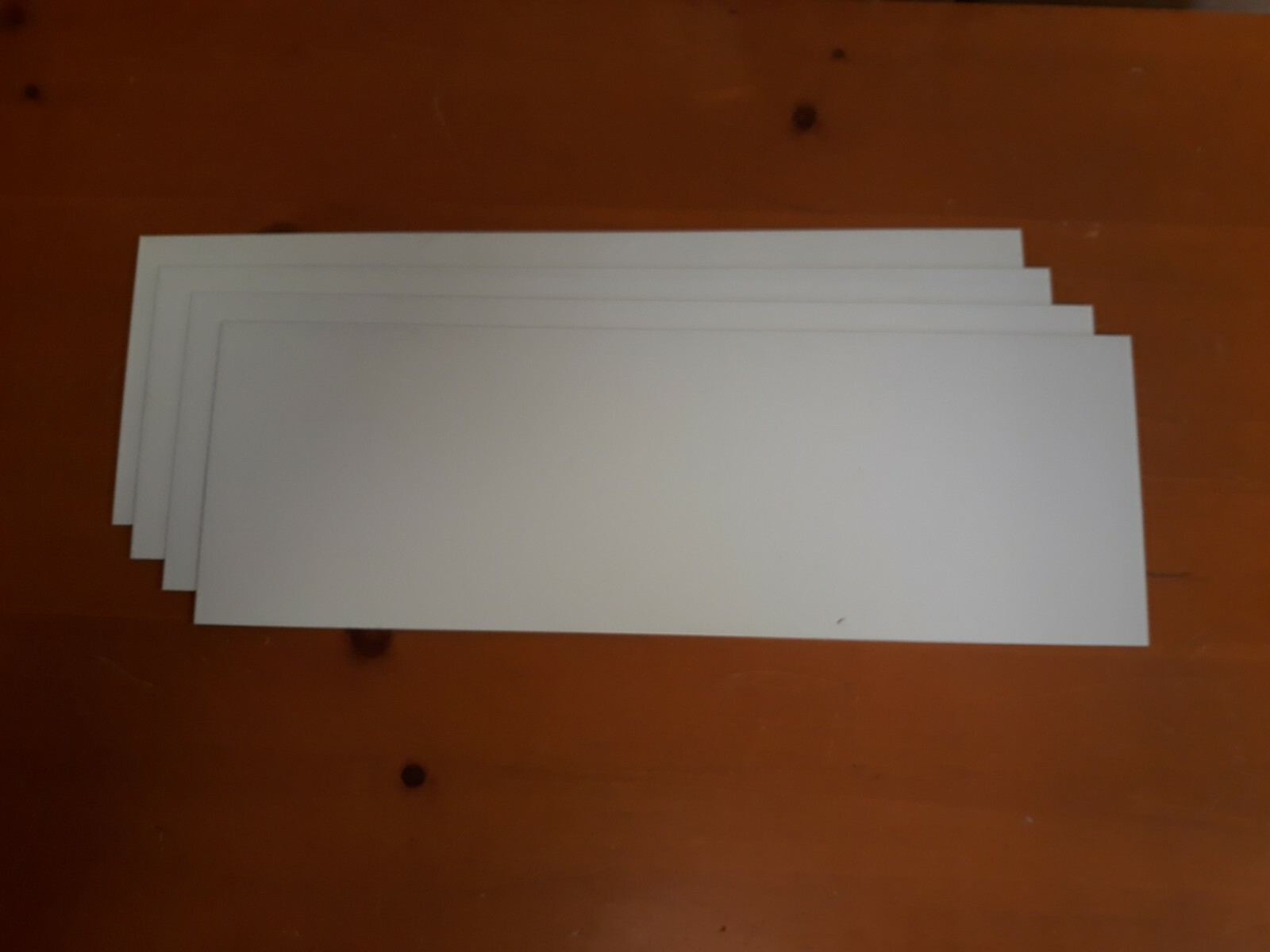 4-Pack, White Aluminum Sign Blank 6&Prime; x 18&Prime; x 0.040&Prime; Squared Corners, In/Outdoor