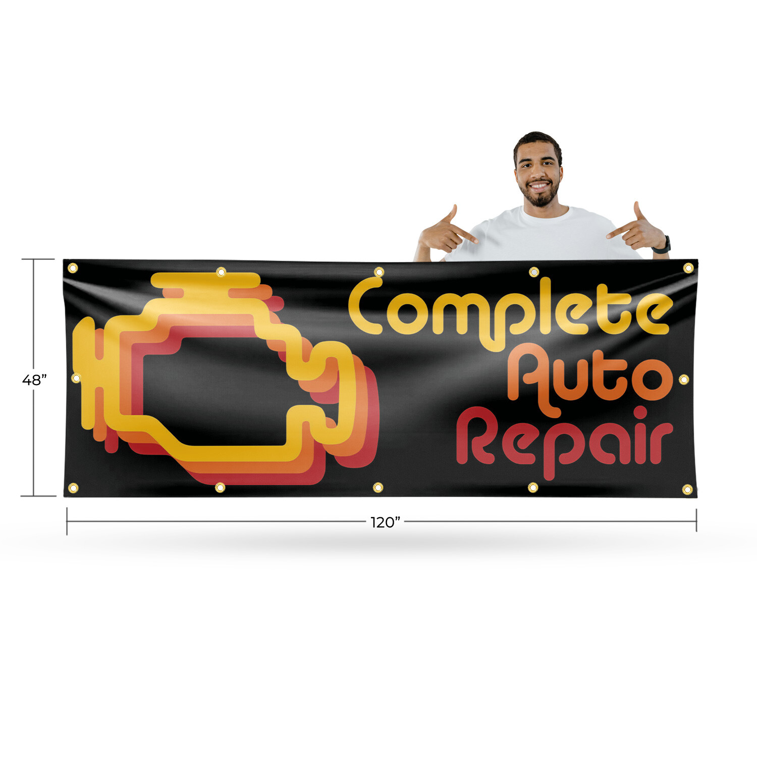 Complete Auto Repair Vinyl Banner Sign with Metal Grommets Heavy-Duty