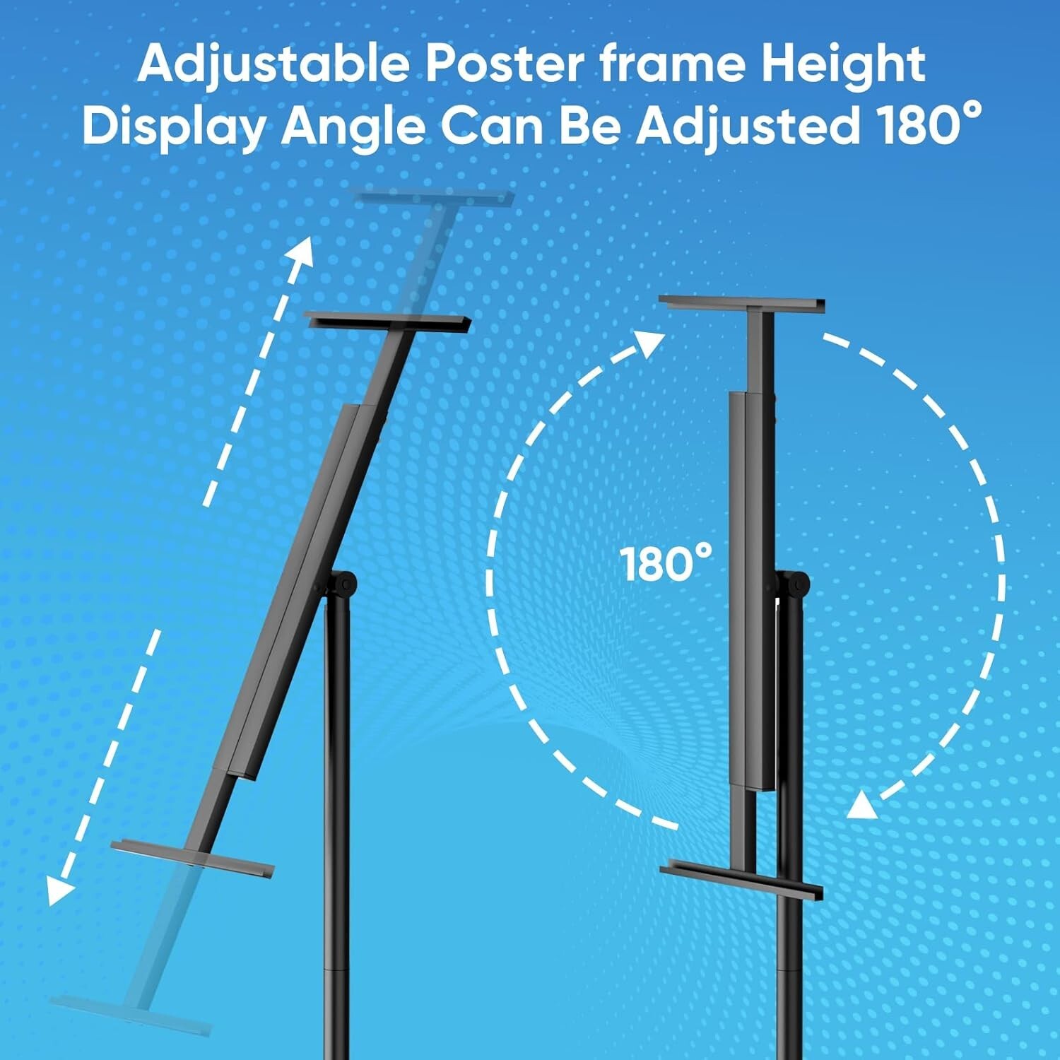 Black Metal Adjustable Business Poster Stand , 63&prime; ~ Poster Size 17&Prime;-44&Prime; New
