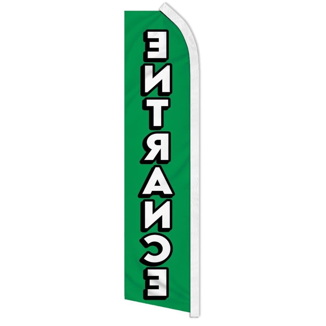 10 x « ENTRANCE » advertising super flag swooper banner business sign exit