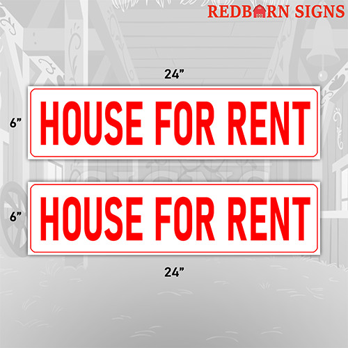 House For Rent 6&Prime;x24&Prime; REAL ESTATE RIDER SIGNS Double Sided 2PK – Visible Durable
