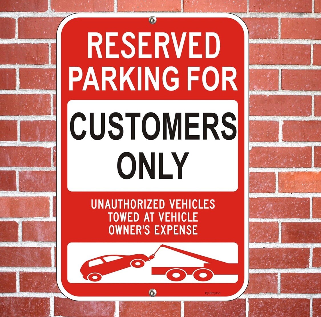 Customer Parking Only Unauthorized Vehicles Will Be Towed Sign warning 12×18”