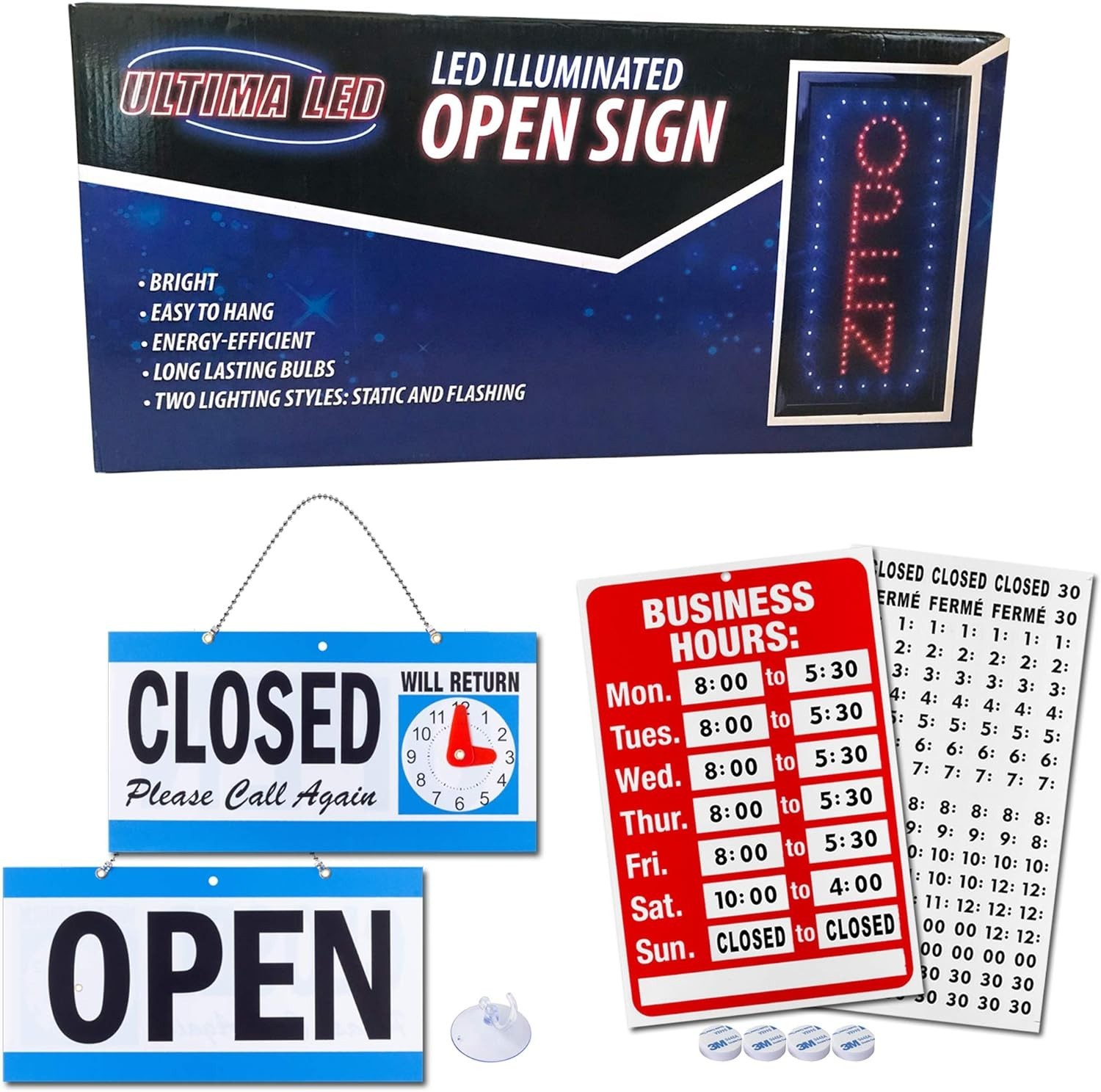 Modern Business Open Sign: Includes Business Hours
