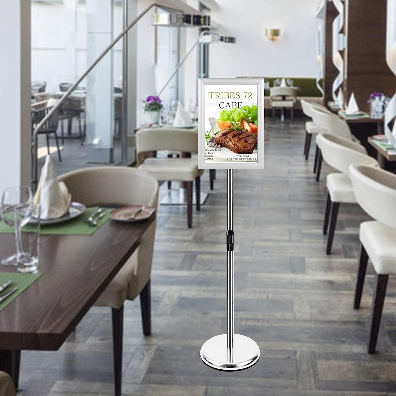 Adjustable Sign Stand for Display, Pedestal Floor Signage Stand Holder with H…