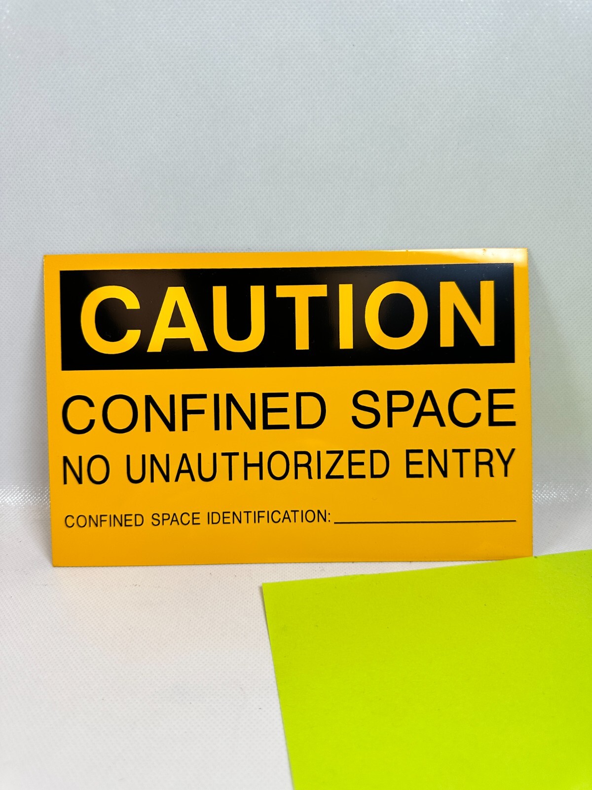 4pcs. Safety Sign « Caution Confined Space » Yellow ADHESIVE BACK 5-1/2&Prime; x 8-1/2&Prime;