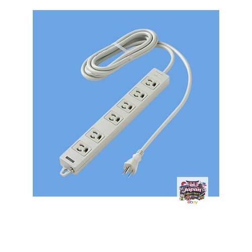 NEW Panasonic OA Power Strip Grounded 15A Locking Type 6 Outlets Gray 3m Cord
