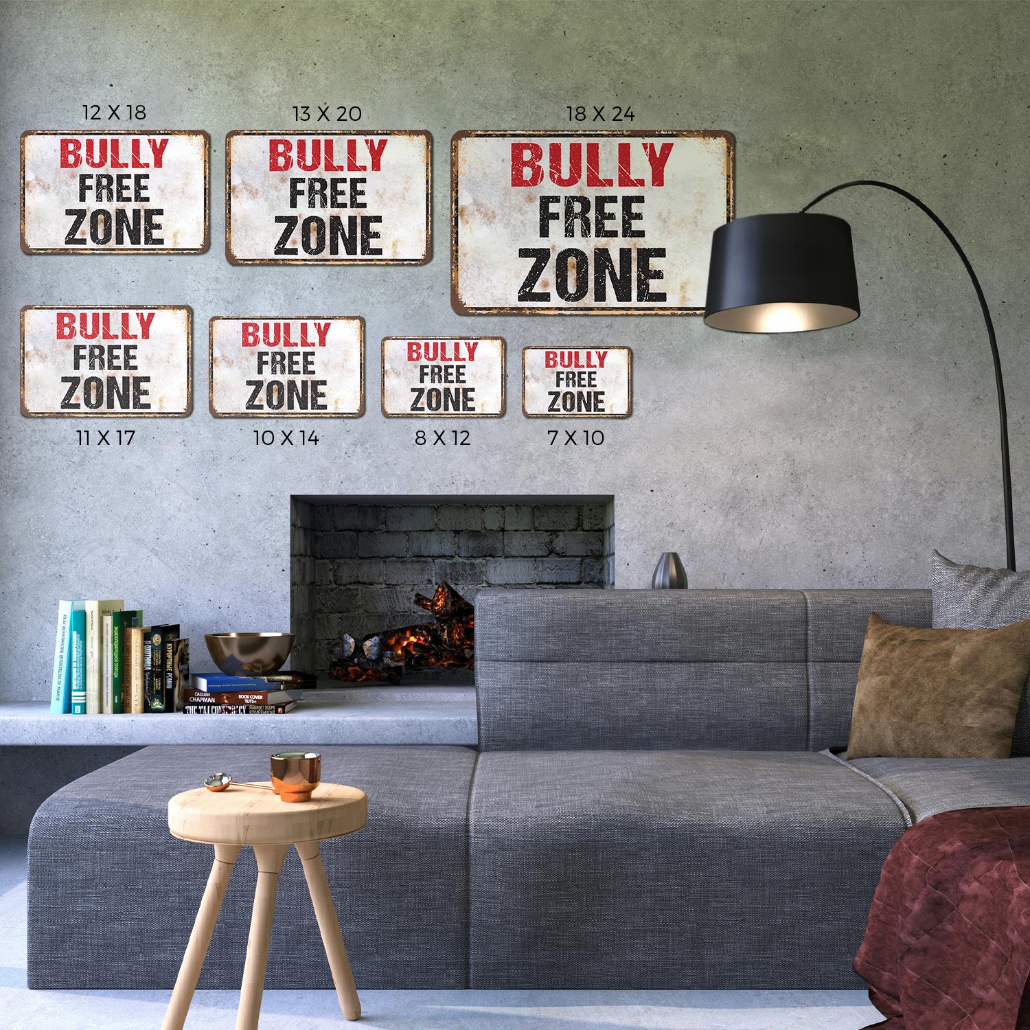 Bully Free Zone Sign Kind Words Only Durable Perfect for Schools Playrooms Gyms