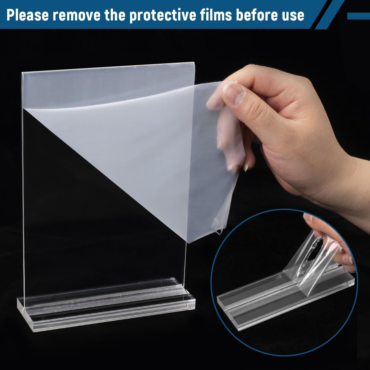 Dynta 18 Pack Acrylic Sign Holder 5×7 Inches 18 5*7 (T-shape), Clear