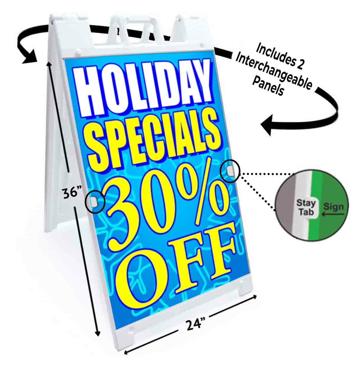 HOLIDAY SPECIALS 30% OFF Signicade 24×36 Aframe Sidewalk Sign Banner Decal SALE