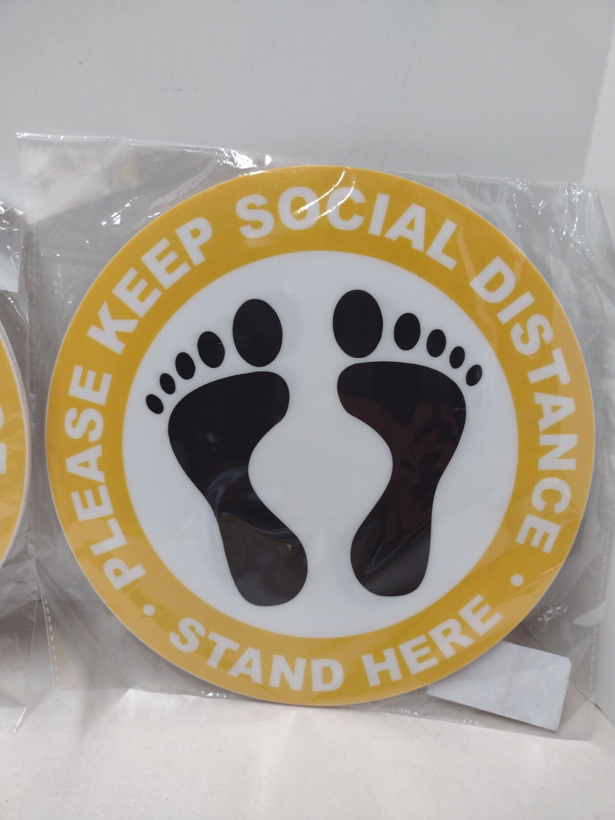 12 PACK Social Distancing Floor Decals Sticker PLEASE SOCIAL DISTANCE STAND HERE