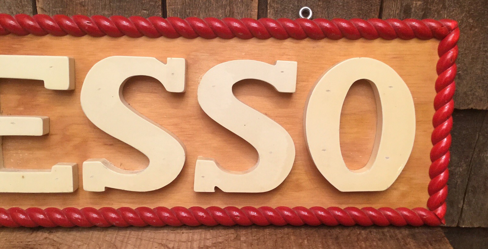 Vintage 3D Crafted Wooden Coffee Shop ESPRESSO Hanging Swing Advertising Sign