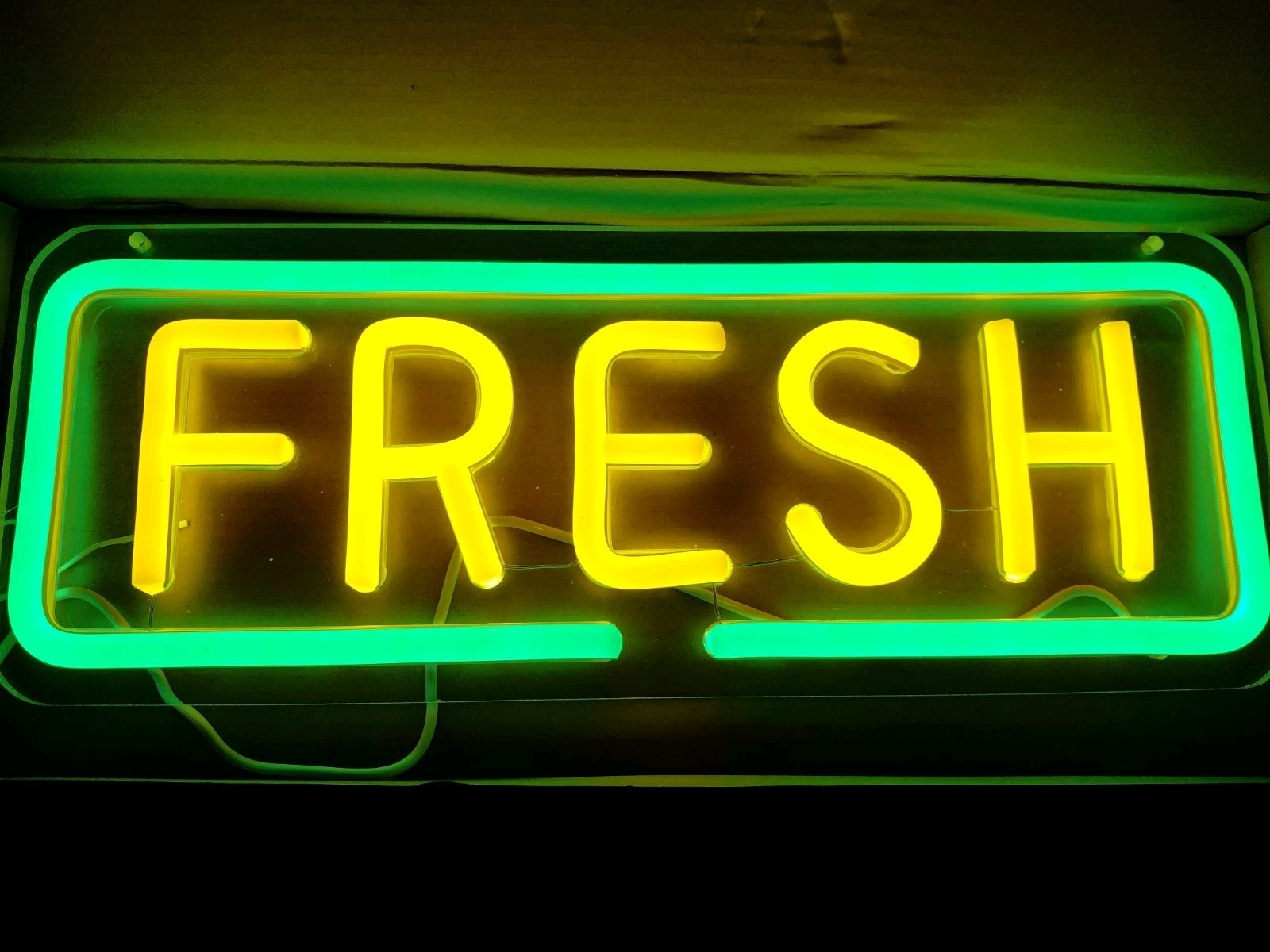 « Fresh » Sign | Neon, LED Light | 14.2&Prime; x 5.6&Prime; Bright!! USB Acrylic