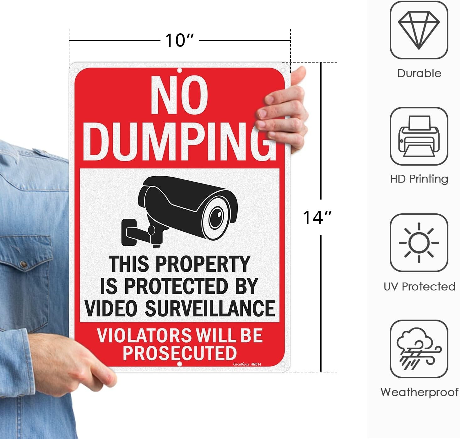 Reflective Aluminum Surveillance Signs
