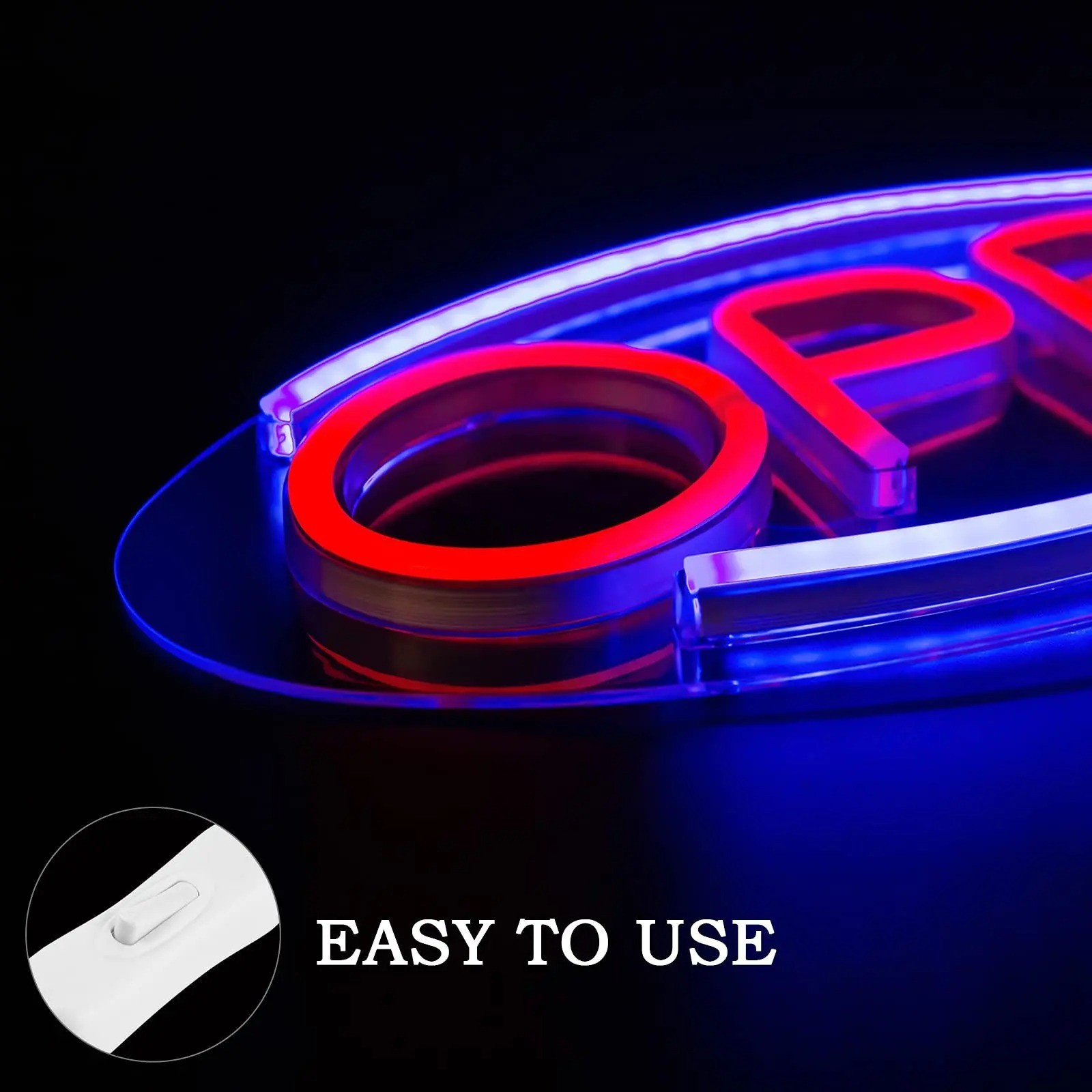 LED OPEN Neon Sign Light 45X22cm USB Powered for Shop Bar Business Window OZ