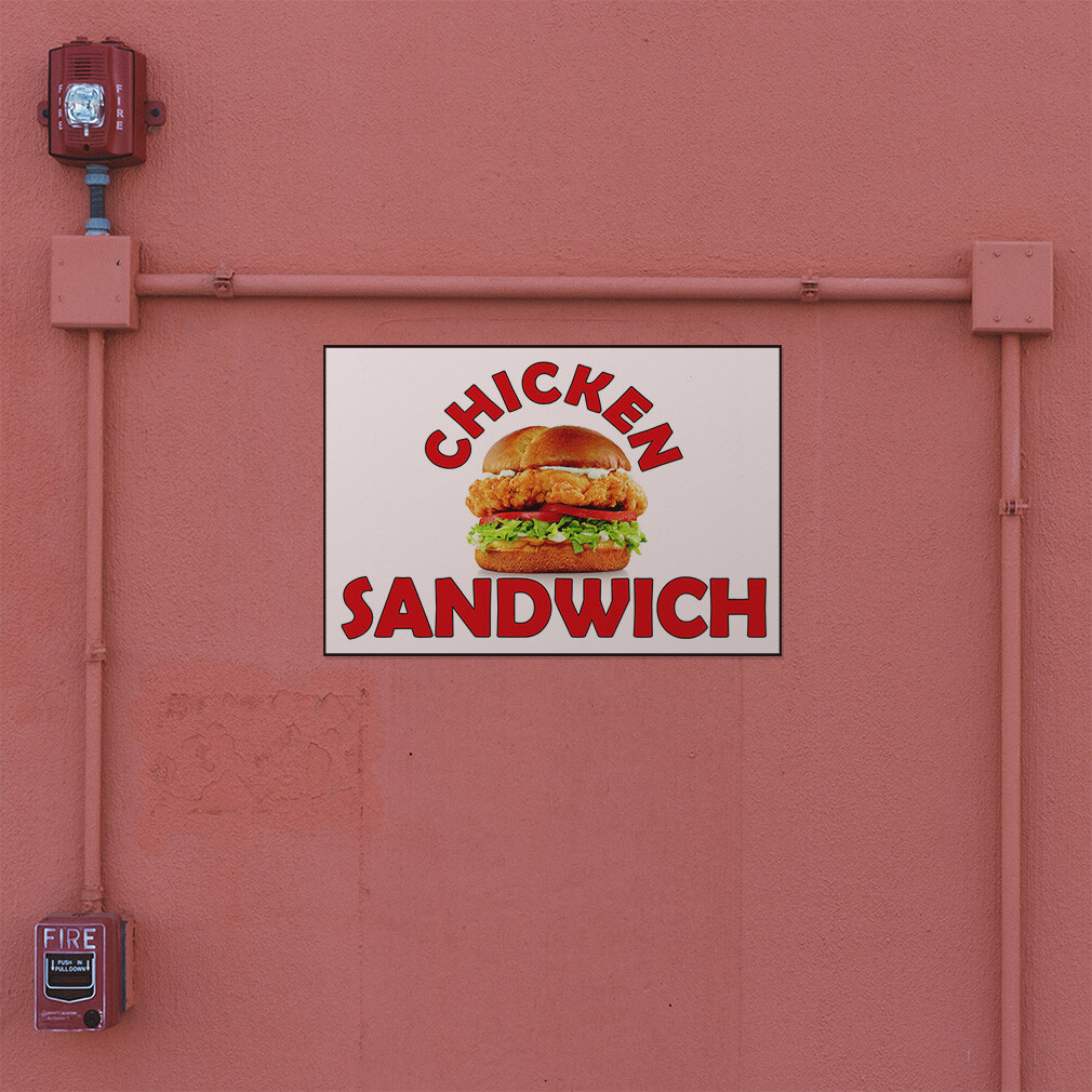 Decal Stickers Chicken Sandwich Restaurant Food Bar Vinyl Store Sign Label