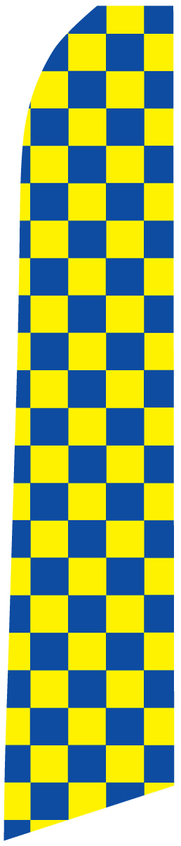 Banner Swooper Flag Pole & Ground Spike Feather Flag 15&prime; Kit Checker Many Colors