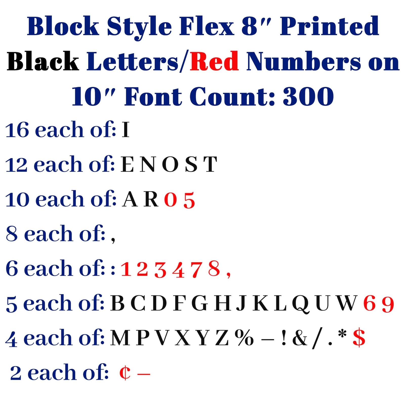 Changeable Outdoor Sign Flexible Letters – Block Style – 8&Prime; on 10&Prime; Black Letters