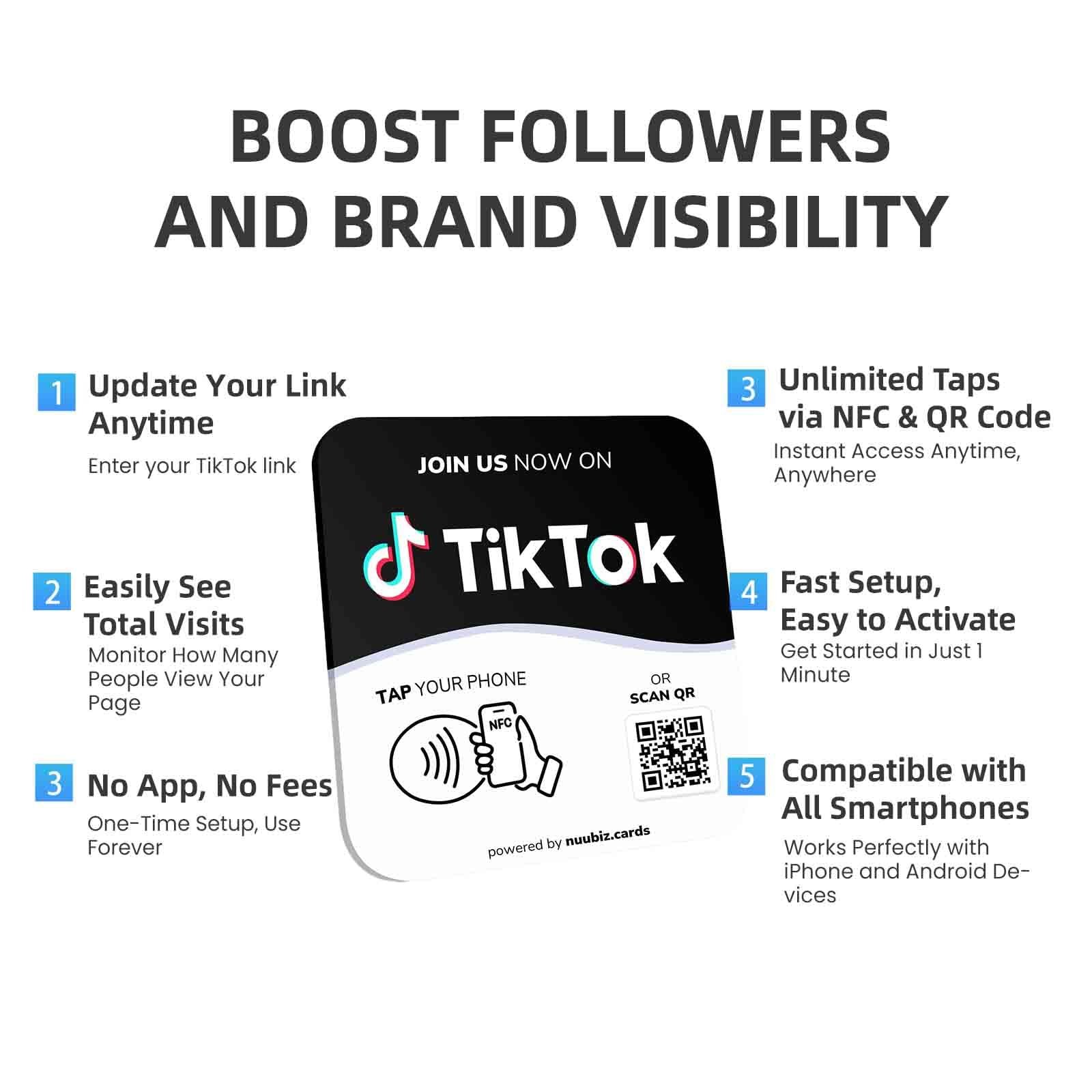 NFC Social Media Sign Plate – QR Code Sign for Social Media, Facebook, TikTok…