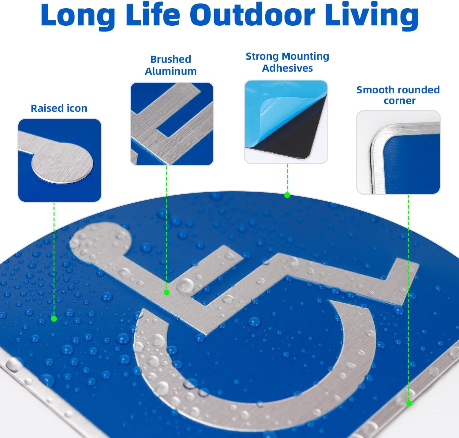 3D Handicap Sign Stickers with Adhesive Backing – Metal-Reinforced Disabled Whee