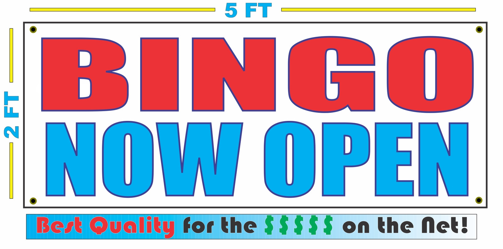 BINGO NOW OPEN Banner Sign NEW Larger Size Best Quality for the $$$