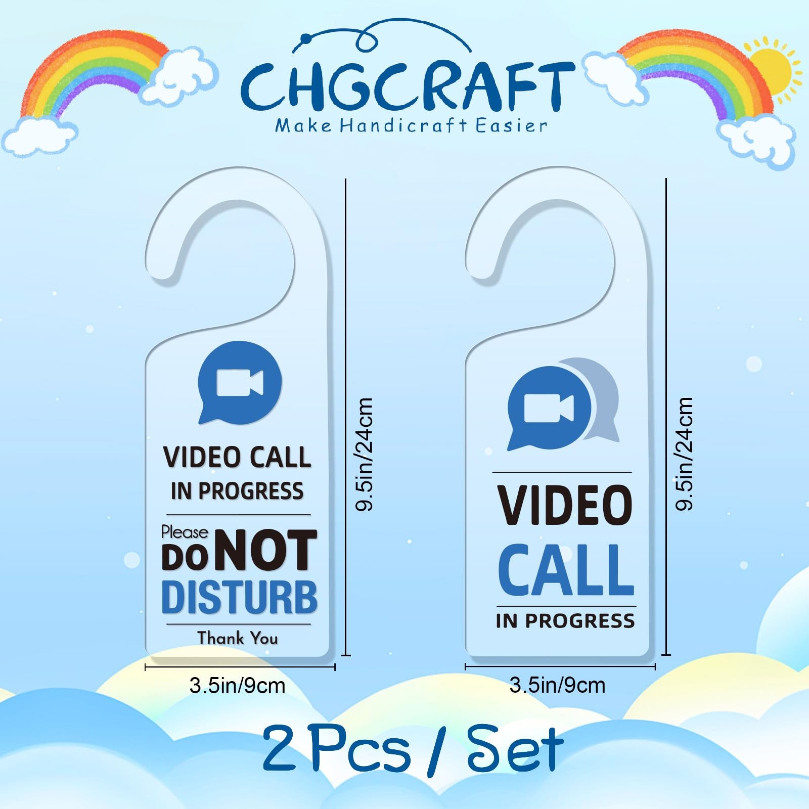 2Pack Video in Progress Please Do Not Disturb Door Hanger Sign Acrylic Notice…