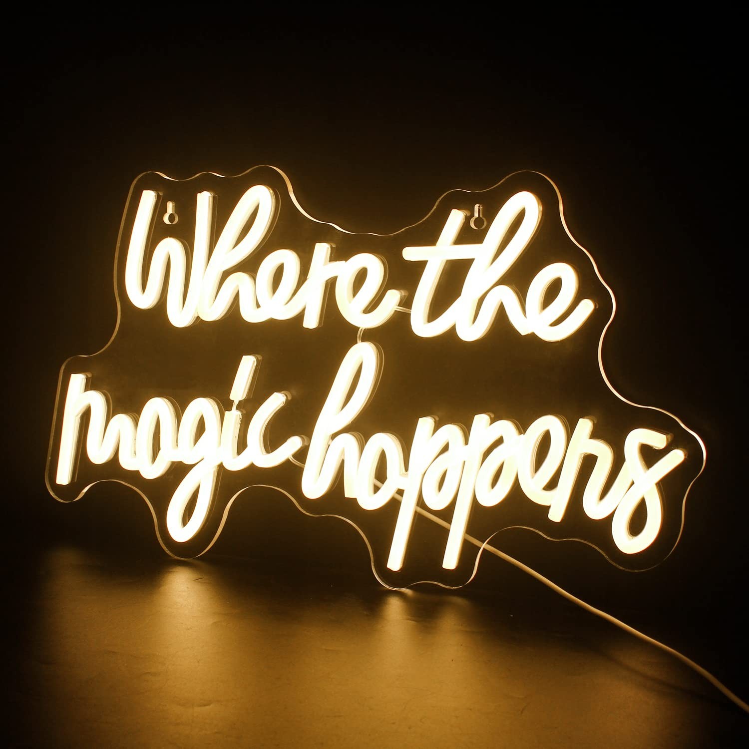 Where The Magic Happens Neon Sign Led Warm White Word Light Up Signs for Wall…