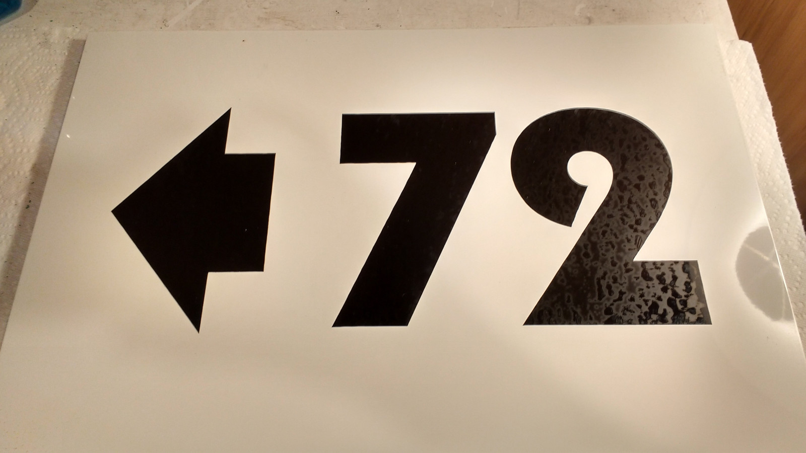 18×12&Prime; Steel Number Signs with Arrows, #71-76 Available