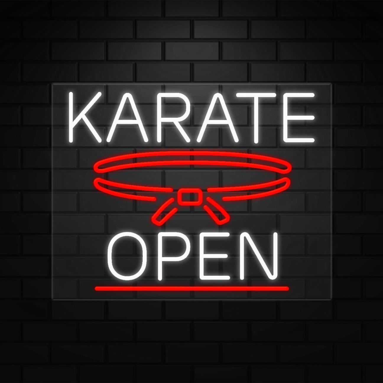 Karate Neon Sign for Retail Displays | LED Flex Neon | 31&Prime;W x 24&Prime;H x 1&Prime;D