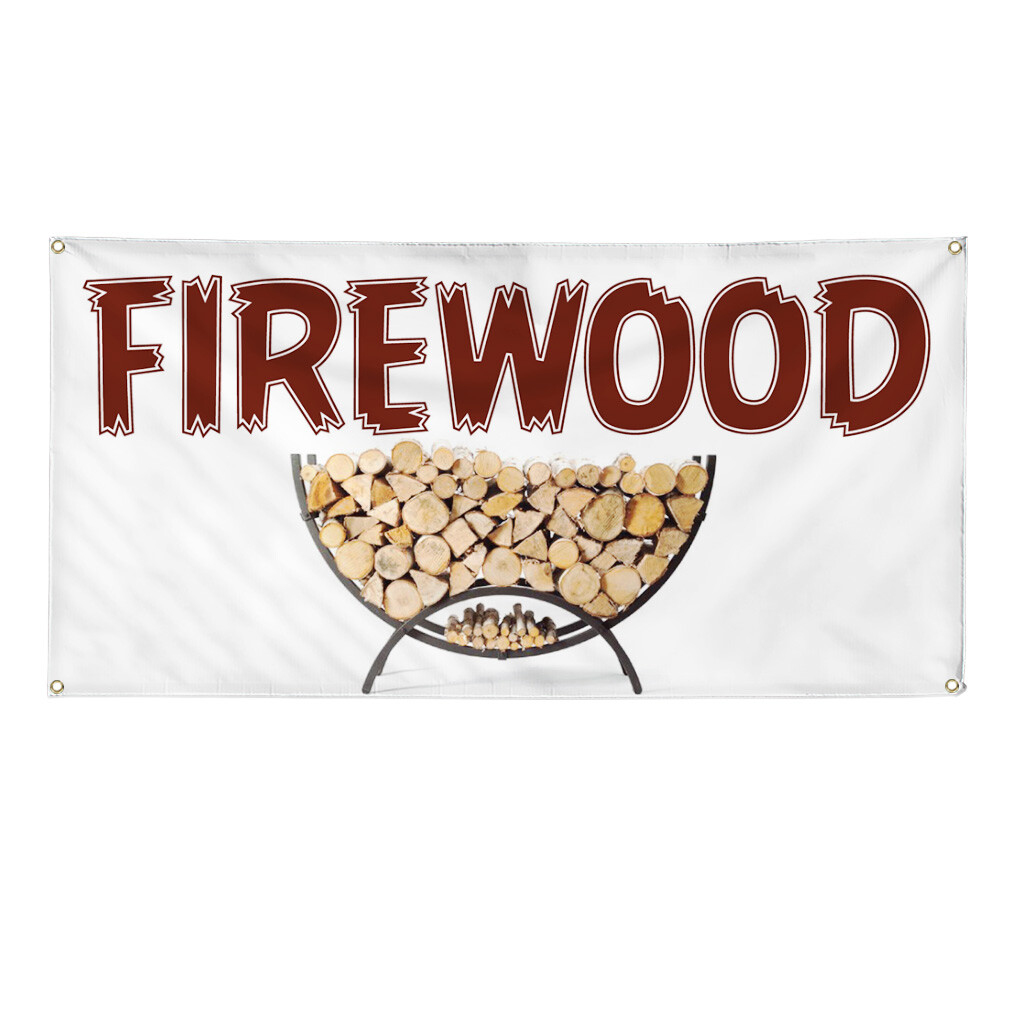 Vinyl Banner Sign Firewood #1 Style C Business Marketing Advertising White