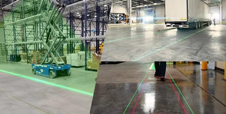 1-4Pcs Adjustable Forklift Floor Warning Light Safety Laser Line Projector