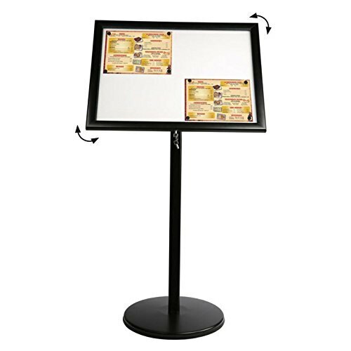 Universal Showboard w/Cork Post 4x(8.5×11) » Black Lockable Pedestal Menu Holder