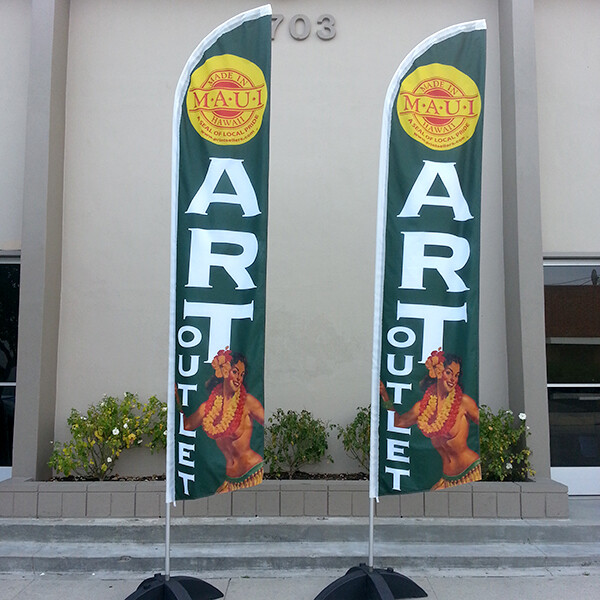 15ft Double Sided Custom Swooper Advertising Flag Feather Banner + Pole & Spike