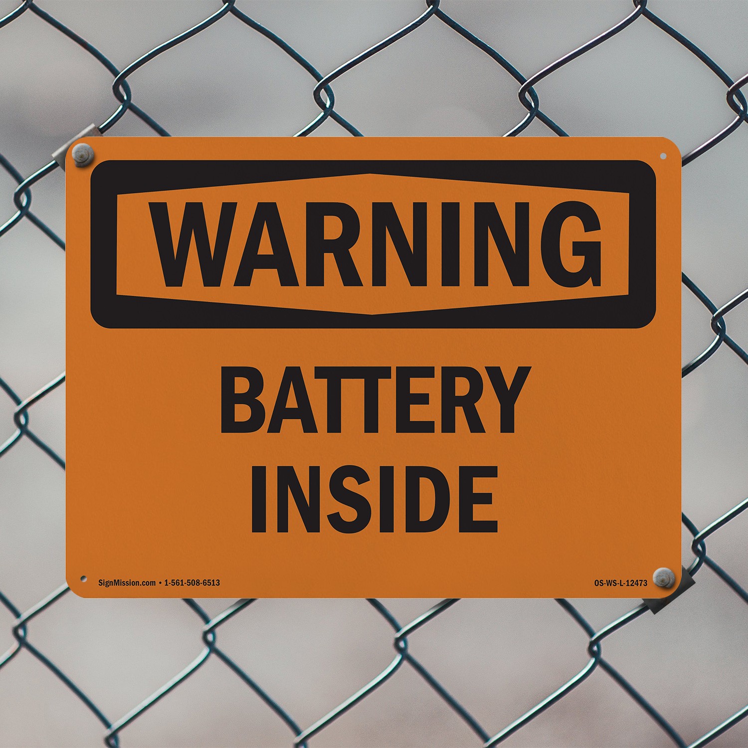 Battery Inside OSHA WARNING Sign Metal, Plastic, Or Decal – 5 or 10 Pack