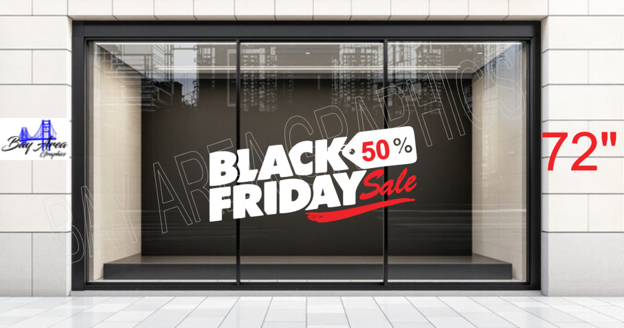 Large Black Friday % Sale Vinyl Sign – Shop Window Waterproof Promo ORACAL*