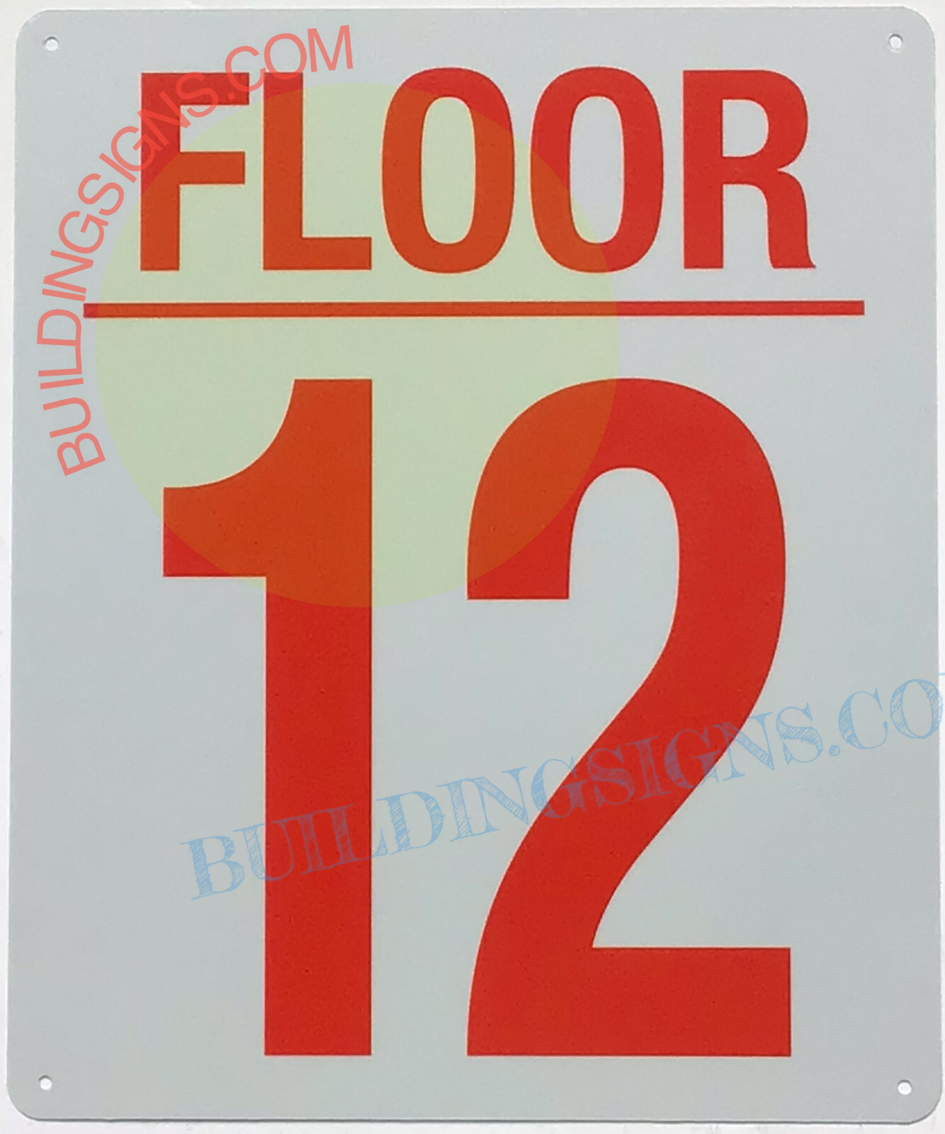12 FLOOR SIGN (10×12, White, Aluminum)