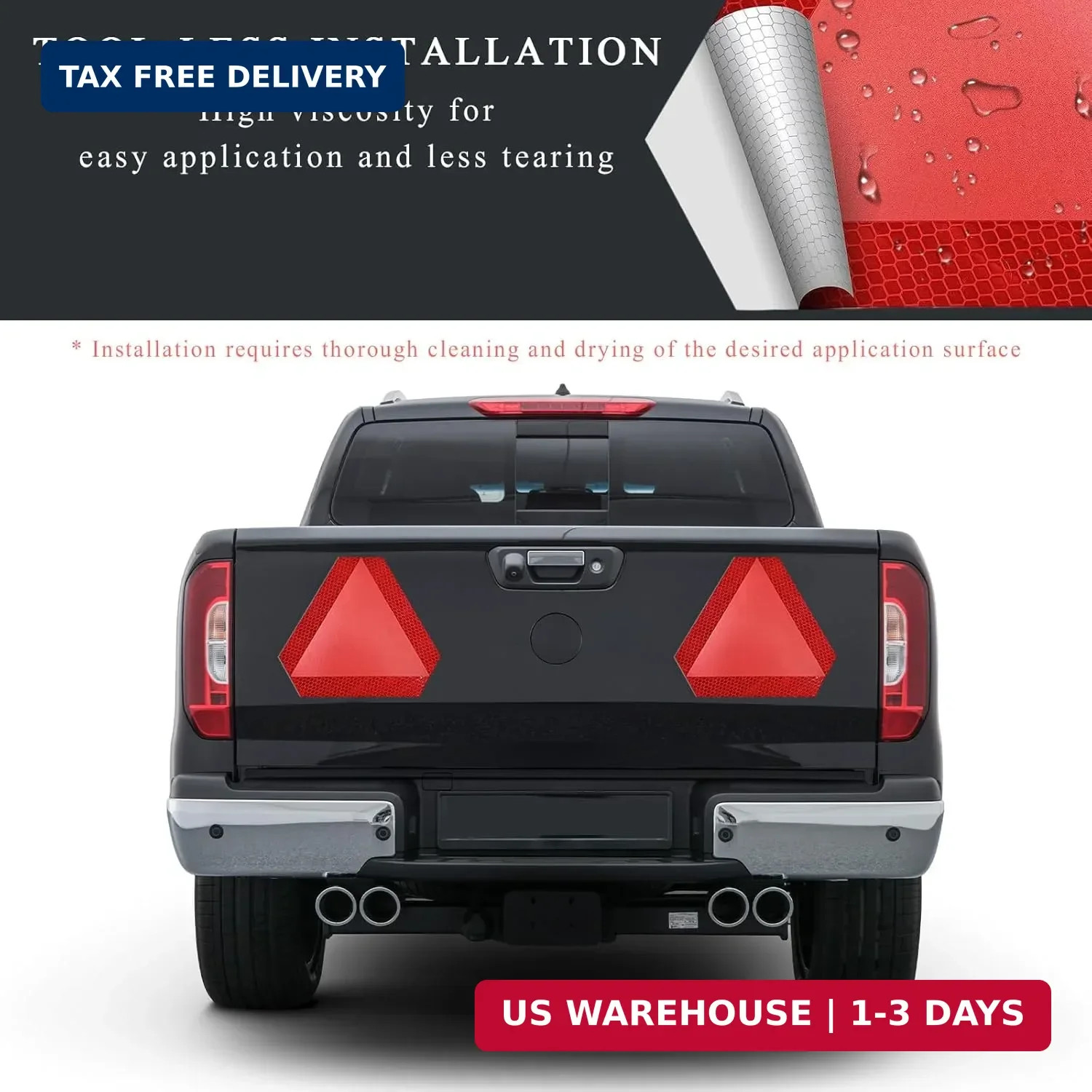 2 Pack Slow Moving Vehicle Triangle Sticker,8 X 7 Inch Diamond Grade Reflective.
