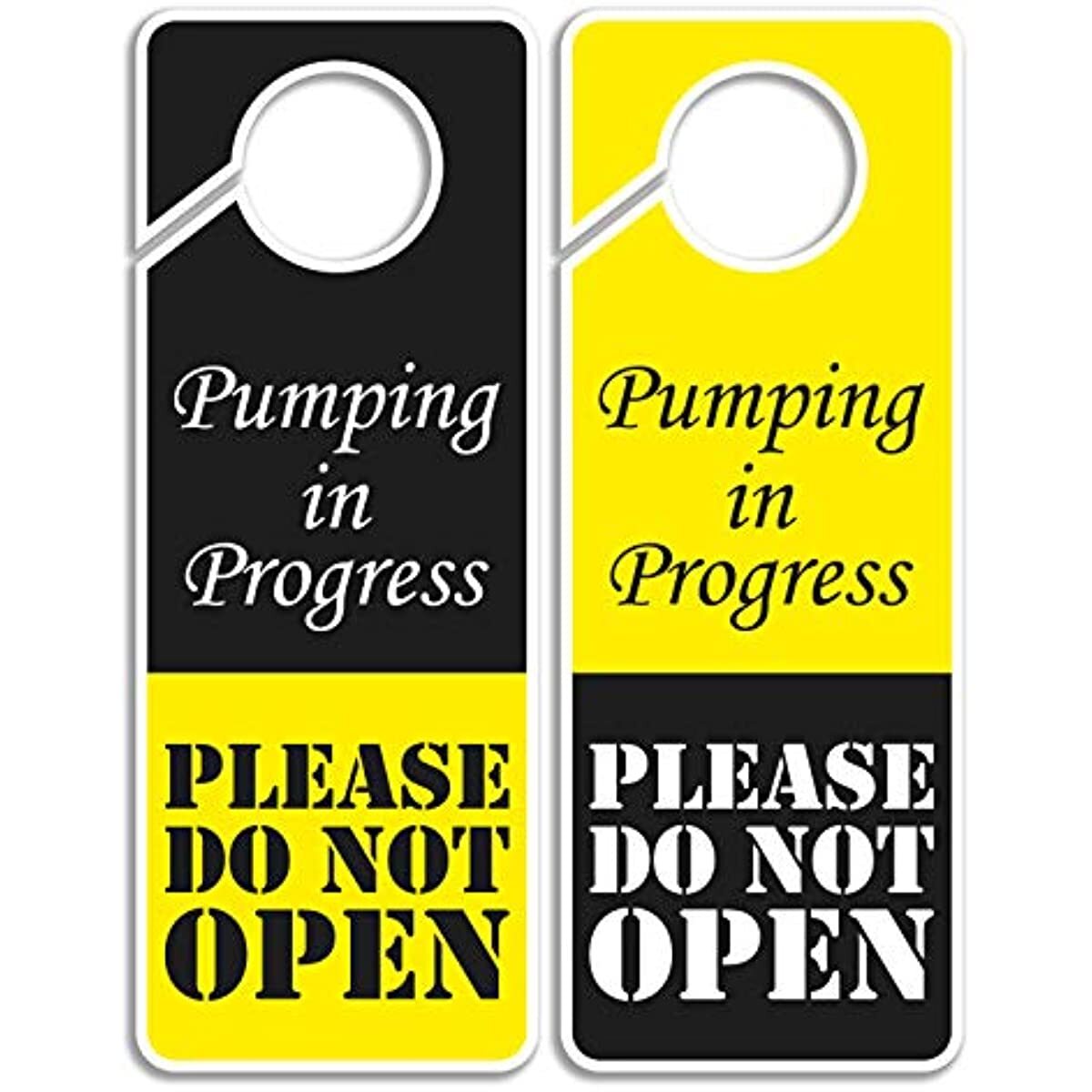 Do Not Disturb Sign-Pumping in Progress Do Not Open Door Hanger 2Pack DoubleSide